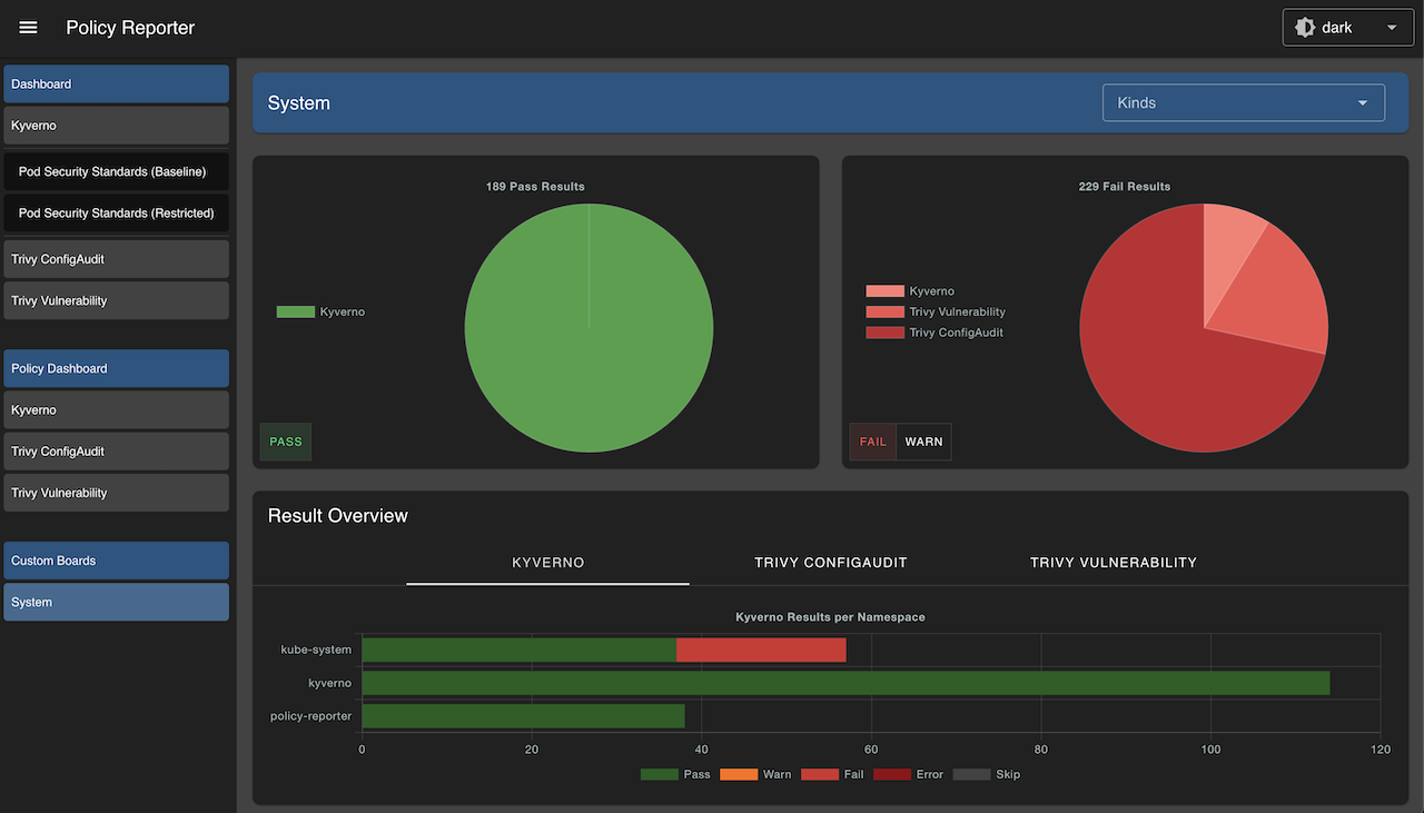 Policy Reporter UI - Custom Board with defined list of namespaces