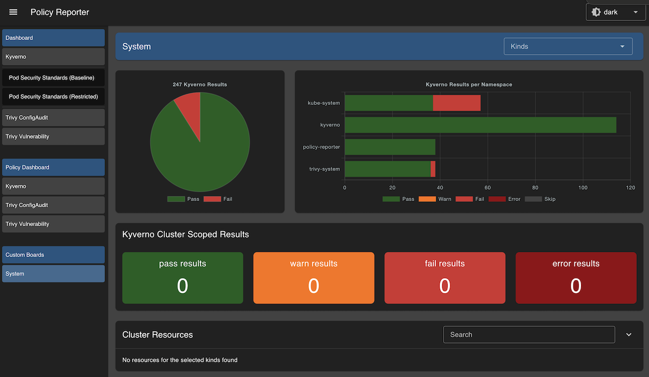 Policy Reporter UI - Custom Board with defined source list